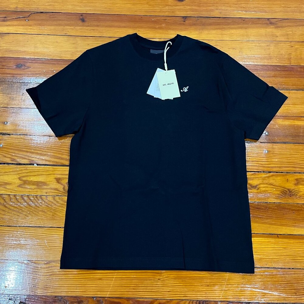 Axel Arigato Signature T-Shirt Black W/ Embroidered Chest Logo Men's Size S NWT